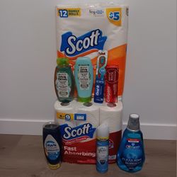 Scott,crest,dawn,glade,colgate,oral B