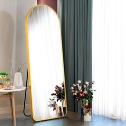 Arched Full Length Mirror, L67’’W25.6’’ Floor Mirror with Stand, Arched Wall Mirror Full Length