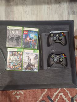 Xbox 360 Console Bundle with 2 Controllers and 4 Games