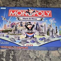 Monopoly Here and Now Edition (2006) 100% Complete, Game Pieces Factory Sealed!!