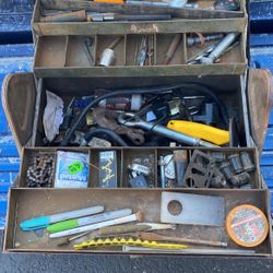 Old Tool Box Full Of Variety Of Tools