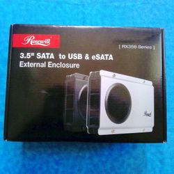 Rosewill RX-358-S V2 BLK - Black, 3.5" SATA to USB & eSATA External Enclosure with Internal 80 mm Fan