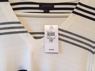 J.Jill Black & Cream Tunic, Size XSP. NWT