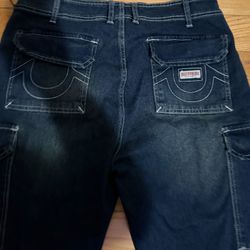 True Religion Jet Blue Cargo Pants Men’s Size 31