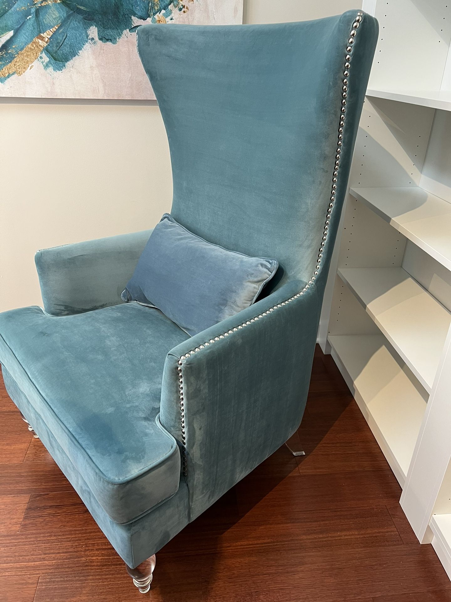 Velvet Wingback Chair