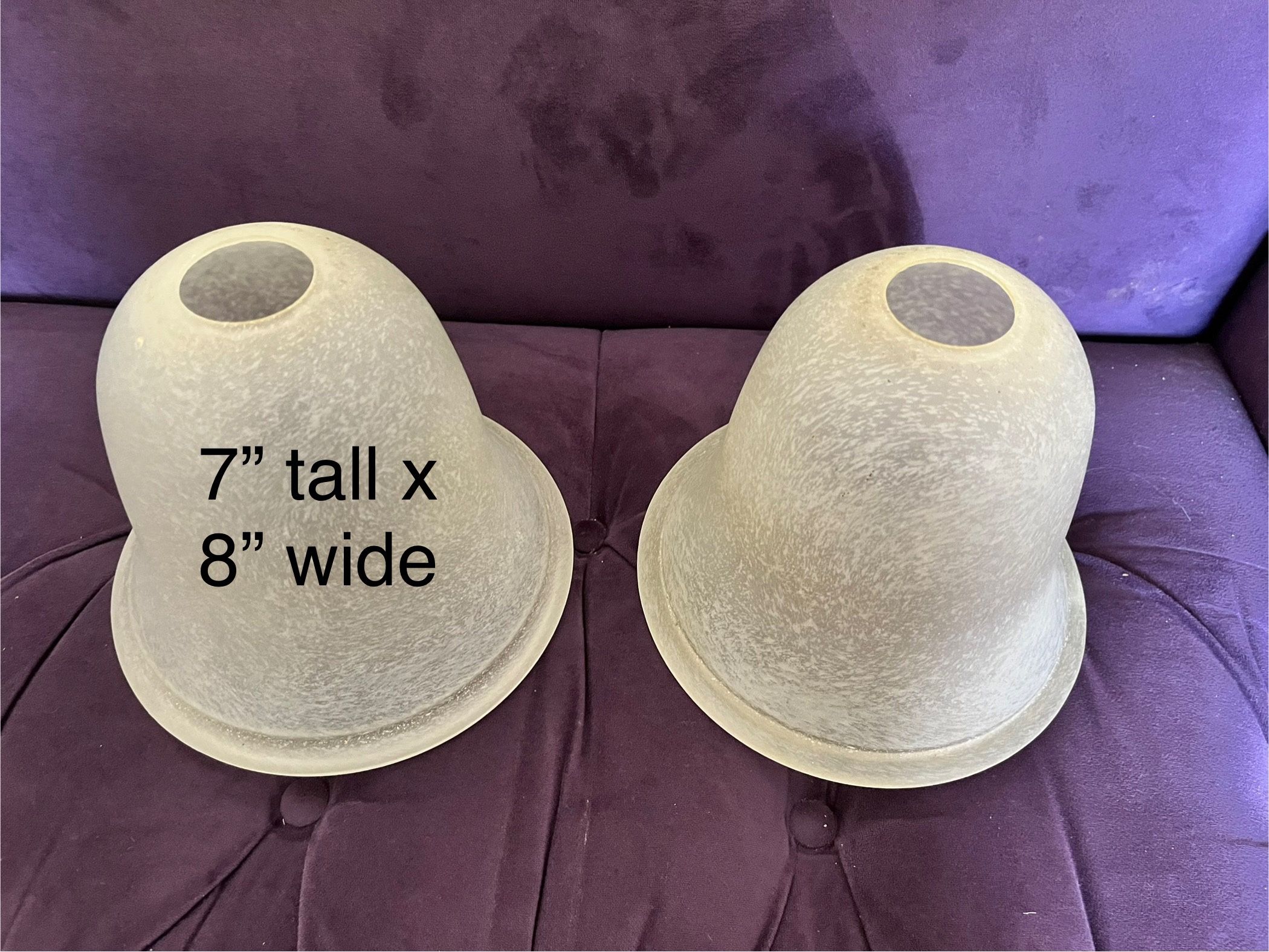 Set Of Two Light Shades. 7” Tall X 8” Wide. 