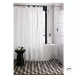 Dots Pattern Opaque Shower Curtain White - Project 62

