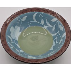 Pfaltzgraff Patio Garden Stoneware Serving Bowl Blue/Green 11.5 Inches