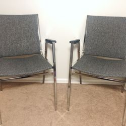 2 Modern Standard Metal Stacking Office Chairs