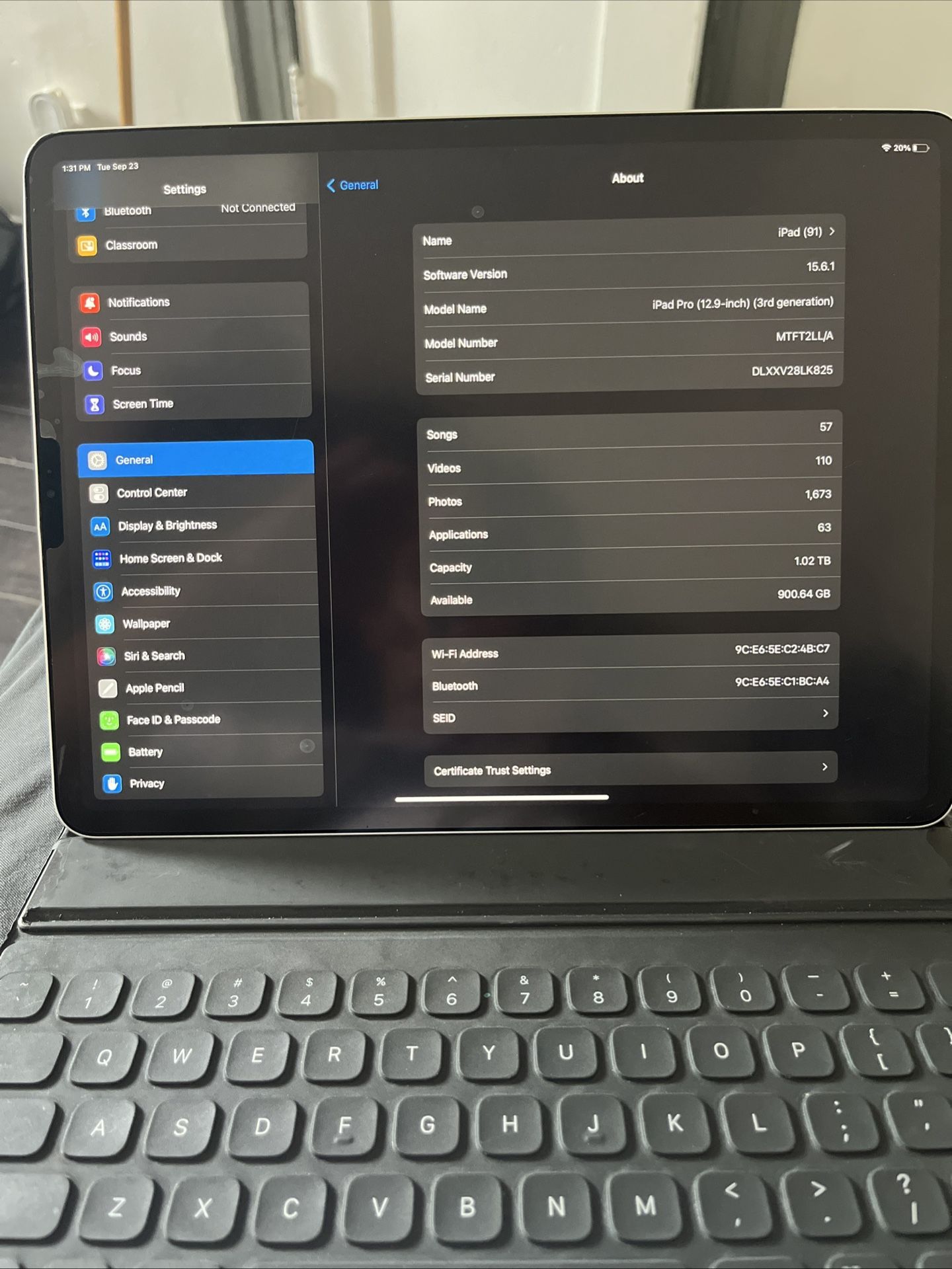 Apple ipad pro 3rd gen a1876 