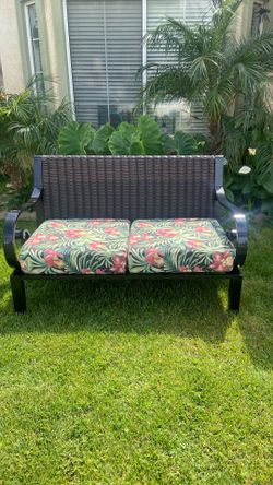Wicker Vinyl Patio Bench