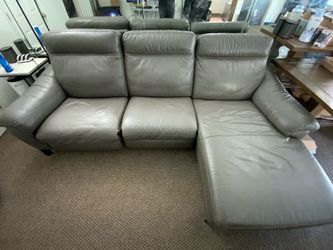 Modern Gray Power Reclining Sectional Couch w/ USB Charger
