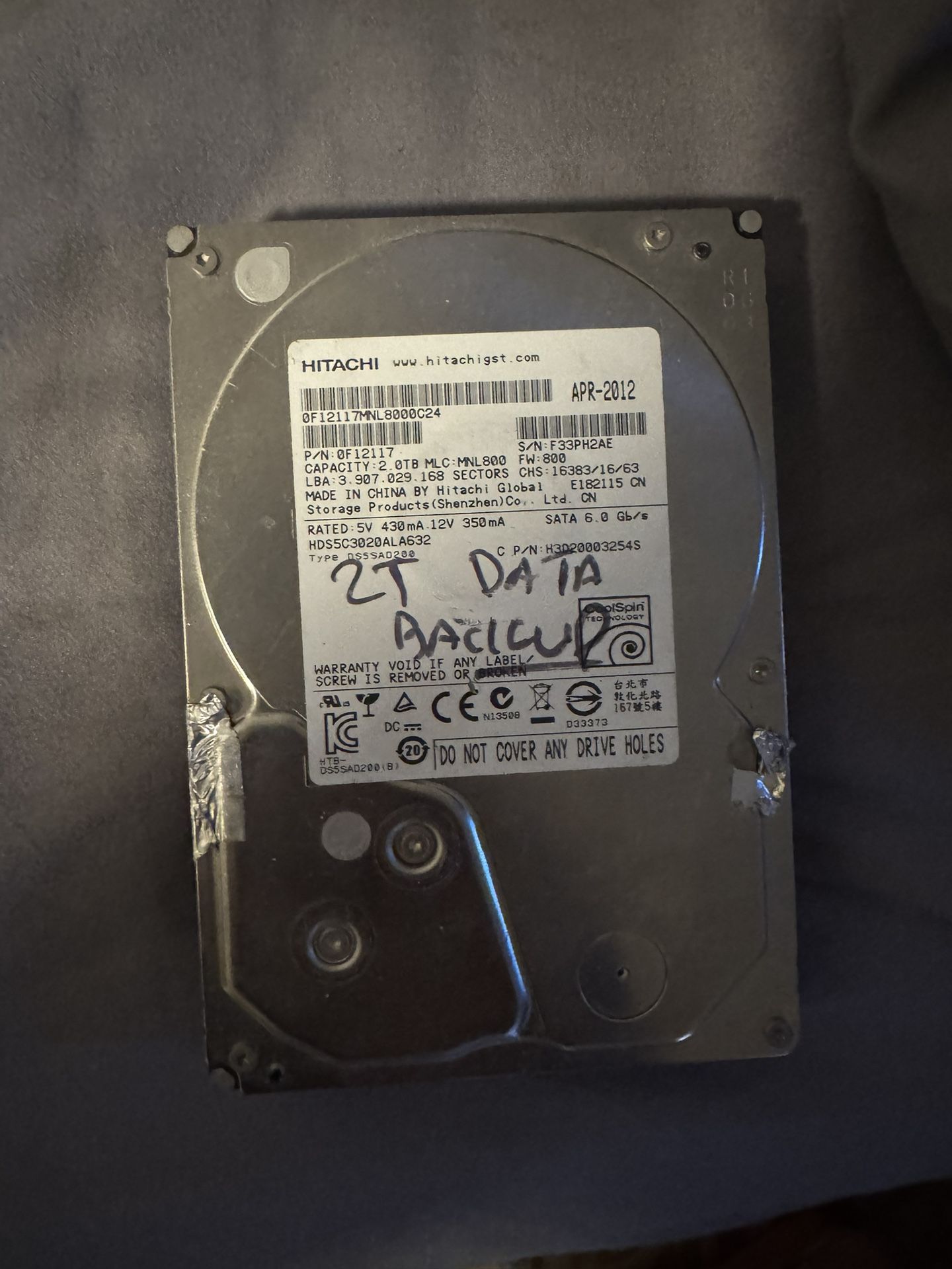 Computer Hard Drive (untested)