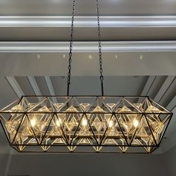 Modern Metal And Crystal Chandelier 
