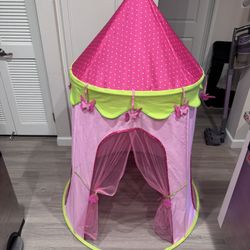 Kids Pink Princess Play Tent Castle 60”x40” Foldable Indoor Playhouse