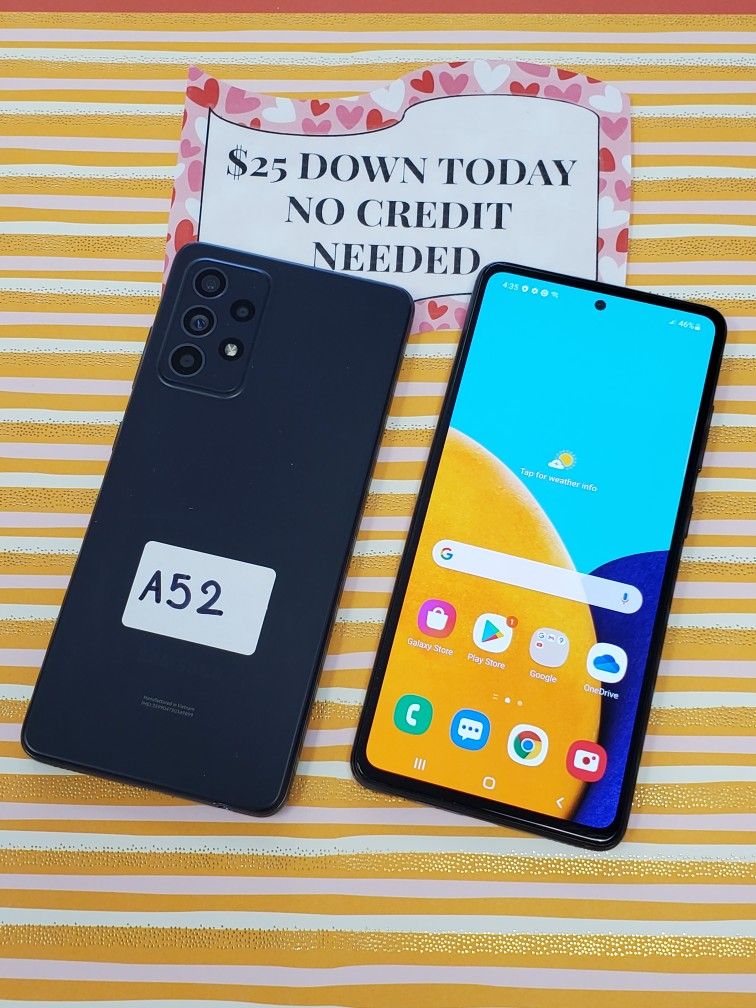 Galaxy A52 5G Unlocked 128GB $1 Down Today No Credit Required (PROMOTION FROM 6/21 TO 7/5)