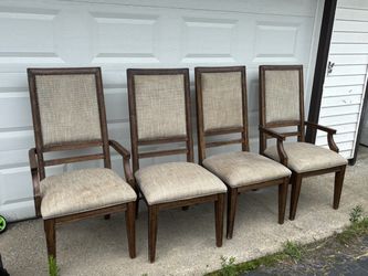 Set of 4 heavy solid wood dining chairs