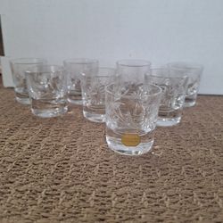 SET OF 8 HEIDELBERGER BLIEKRISTALL CRYSTAL SHOT GLASSES