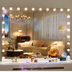 Brand New Hollywood LED Mirror w Bluetooth! 47.2 x 35in