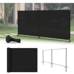 5'x12' Outdoor Fence Kit with Poles and Rails Ground Spikes