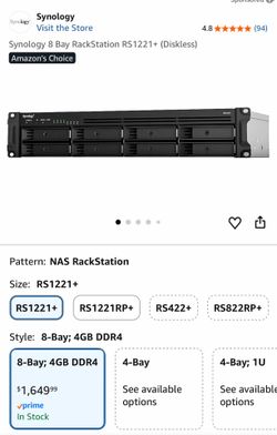 NAS Drive 8 Bay Synology RS1121+