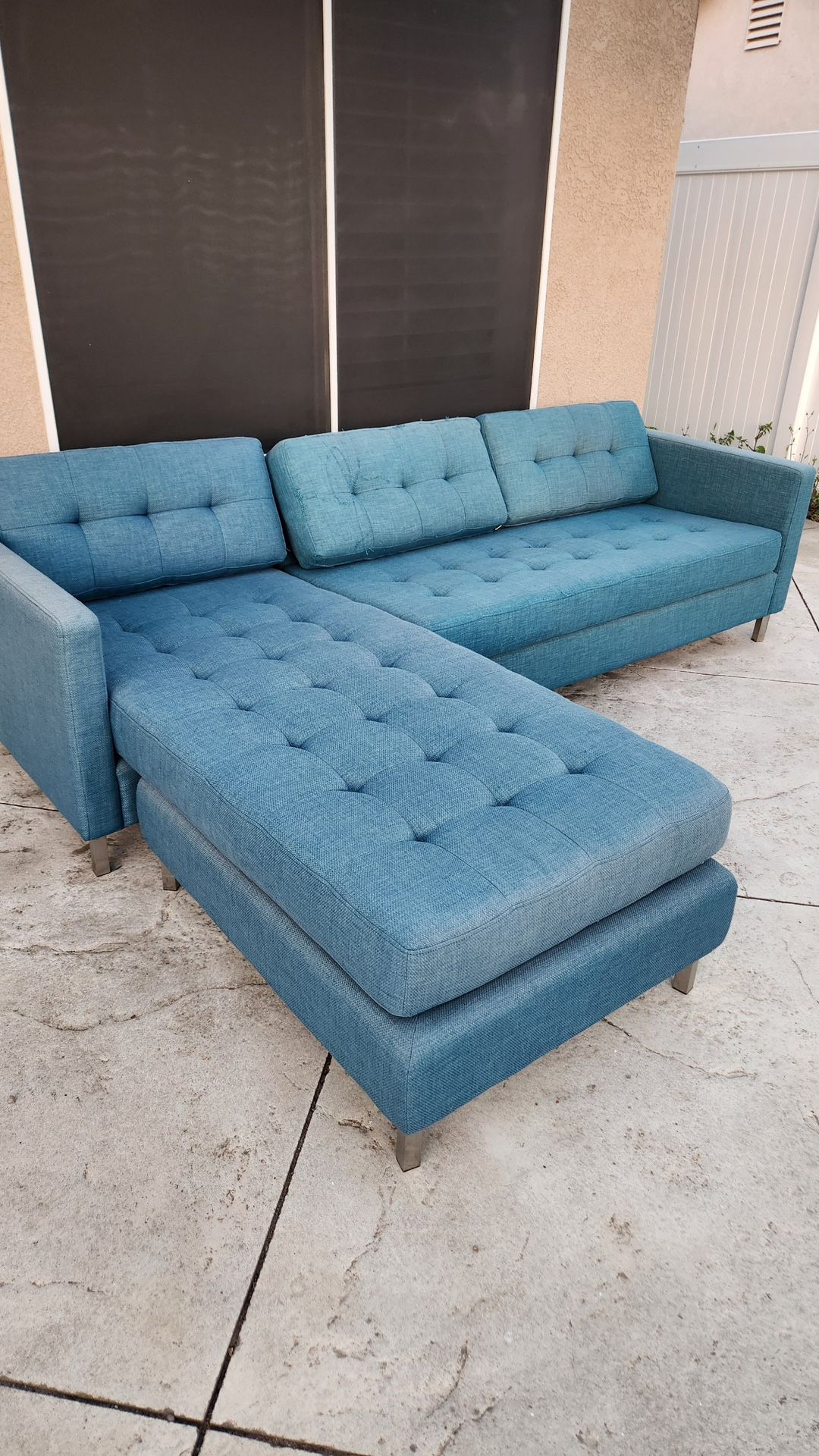 Cb2 Ditto II Peacock Sectional Teal