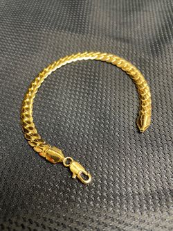 14K Plated Thin Cuban Bracelet