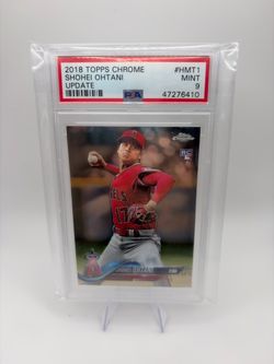 2018 Shohei Ohtani HMT1 Topps Chrome Update Rookie Card PSA 9
