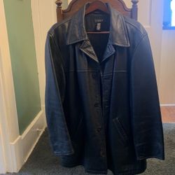 Leather Coat Mens XL