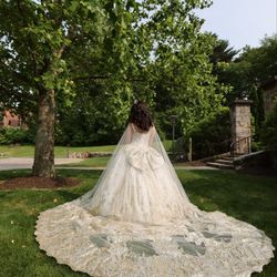 White And Gold Quinceañera Dress