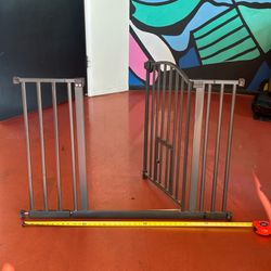 Carlson Walk-Thru Luxe Pet Gate Adjustable Metal Dog Gate with Small Pet Door 29-36” Wide Bronze Finish