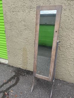 Floor Standing Jewelry Armoire with Mirror