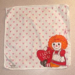 Vintage Raggedy Ann I Love You Handkerchief, The Bobbs Merrill Co., Inc.