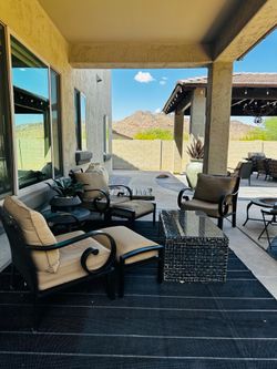 4 Patio Chairs and 2 foot rest $100.00