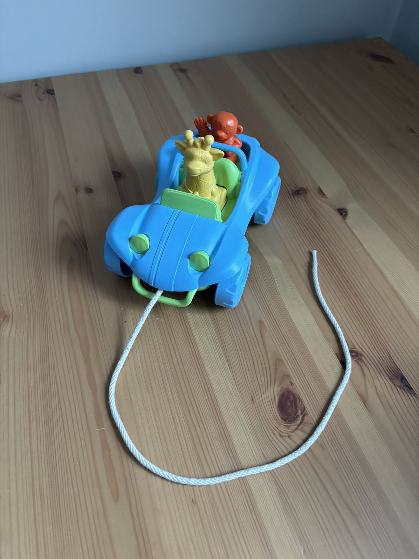 Green Toys Baby Dune Buggy Jeep Pull Along Toy Blue Giraffe Monkey Made in USA