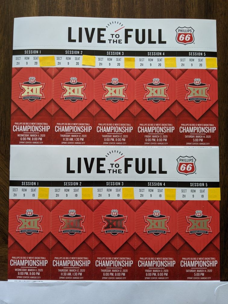 All Session Tickets for Big 12 Tournament