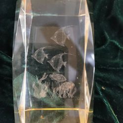 Underwater Scene Crystal Paperweight
