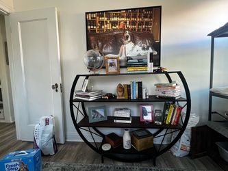 Modern wood and Iron bookshelf