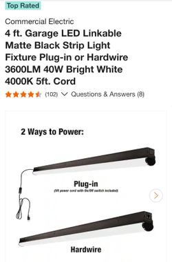Set of three 4ft Garage LED linkable lights