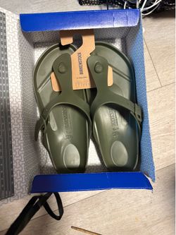 New Birkenstock Gizeh EVA Waterproof Thong Sandals – Khaki/Olive Green (Size EU 43 / US Men 10)