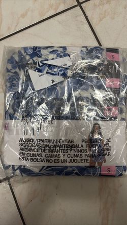 Gap Blue White Floral 100% Cotton Woven Tank & Short PJ Set Pajamas Size Small NEW
