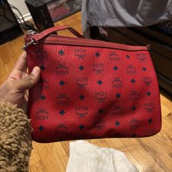 MCM Small Red Leather Purse