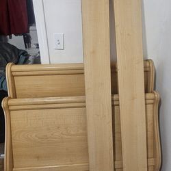 Twin wooden bed