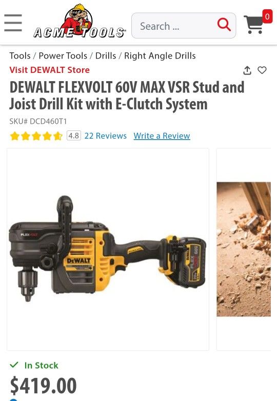 FLEXVOLT 60V MAX VSR Stud and Joist Drill Kit with E
