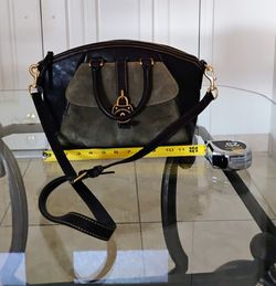 Dooney and Bourke Leather and Suede Shoulder Bag