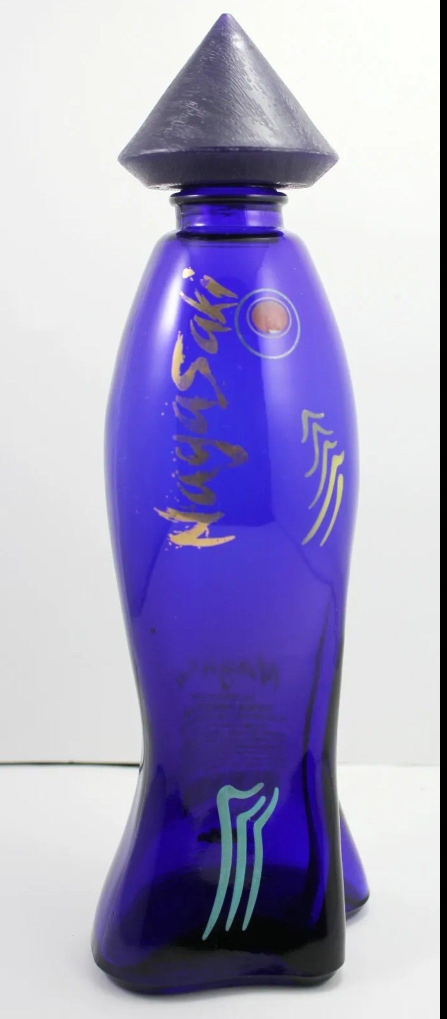 EMPTY Nagasaki Junmai Ginjo Cobalt Blue Sake Rocket Bottle 750 ml