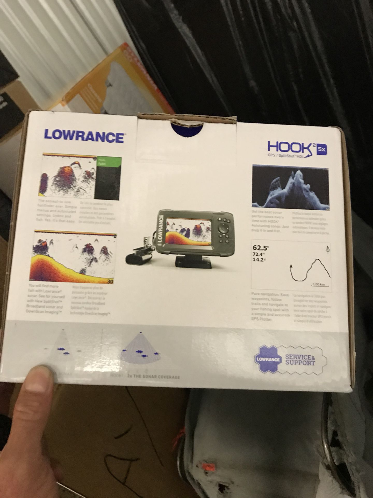 Lowrance HOOK2 5x-5-inch Fish Finder with SplitShot Transducer and