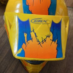 crx dirt bike helment with crack in visior adult large