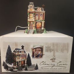 1999 Dept 56 Dickens Village Chancery Corner Gift Set 58352 Lighted Complete Read