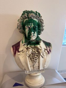 Halloween Beethoven Bust Sculpture with Paint Art